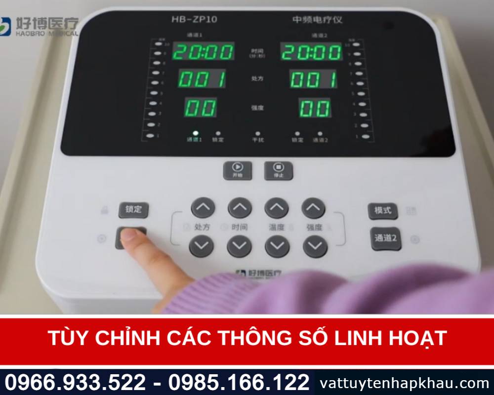 Máy điện xung trung tần giao thoa 2 kênh
